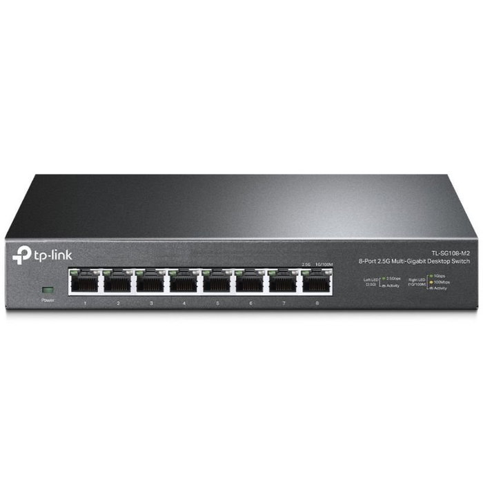 TP-Link TL-SG108-M2 Switch 8 Puertos 2.5G Multi-Gigabit Negro TP-Link TL-SG108-M2 Switch 8 Puertos 2.5G Multi-Gigabit Negro